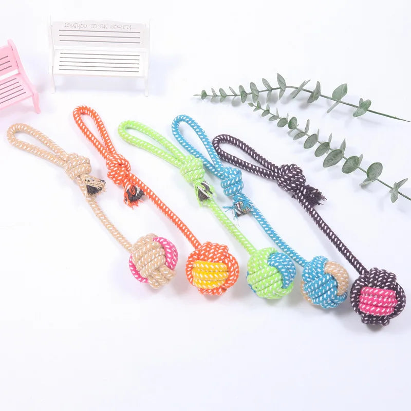 Interactive Cotton Rope Mini Dog Toys Ball for Dogs.