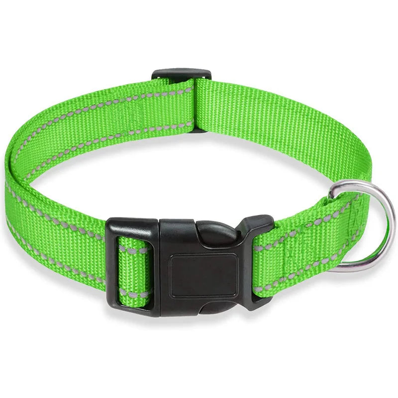 Reflective Dog Collar Strap With Adjustable Safety Nylon Pet Collar.