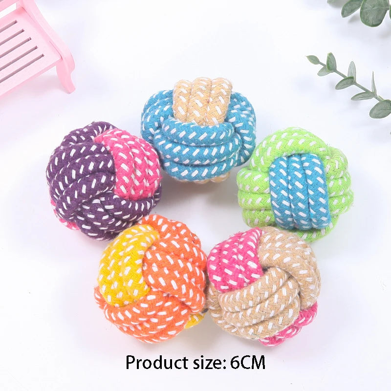 Interactive Cotton Rope Mini Dog Toys Ball for Dogs.