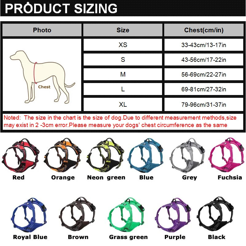 Pet Dog Harness Reflective Adjustable Breathable Vest.