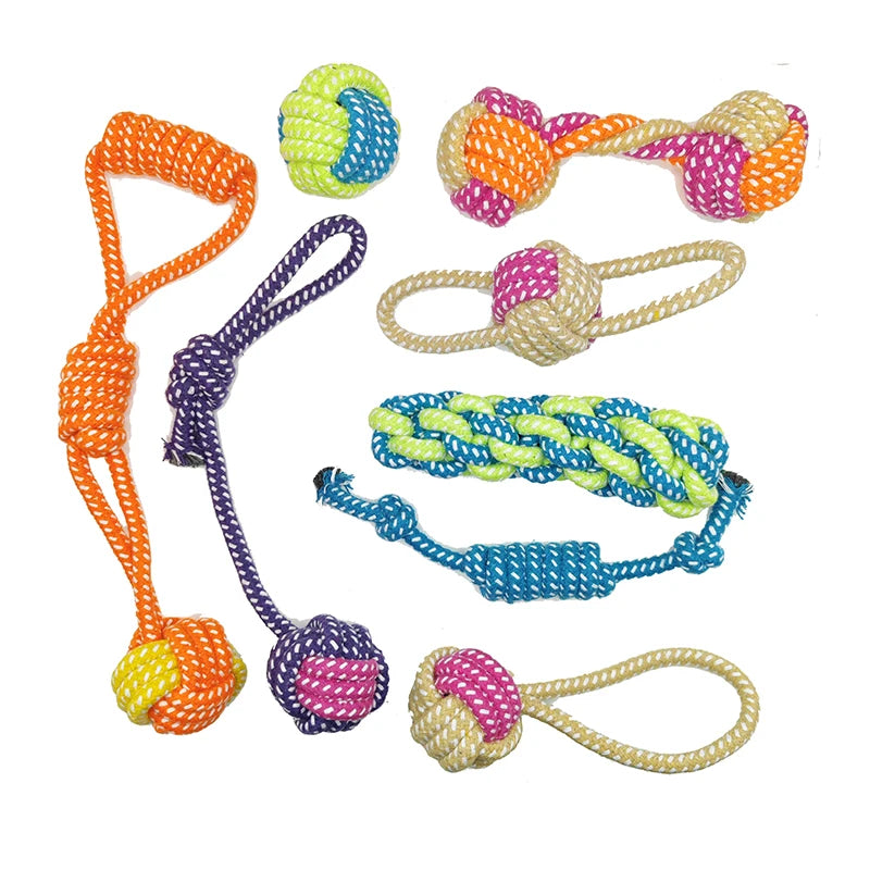 Interactive Cotton Rope Mini Dog Toys Ball for Dogs.