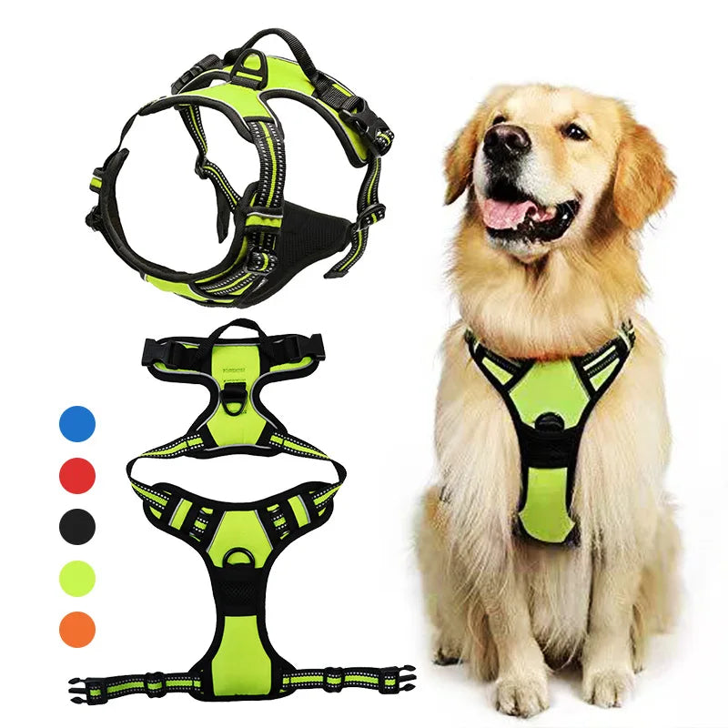 Pet Dog Harness Reflective Adjustable Breathable Vest.