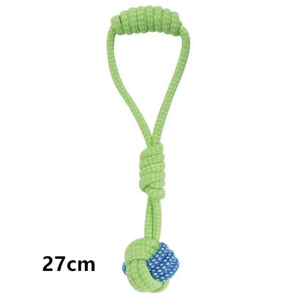 Green Pet Dog Toys, for Large, and Small Dogs. Toy Interactive Cotton Rope, Mini Dog Toys Ball for Dogs, Accessories Toothbrush Chew Puppy Toy.