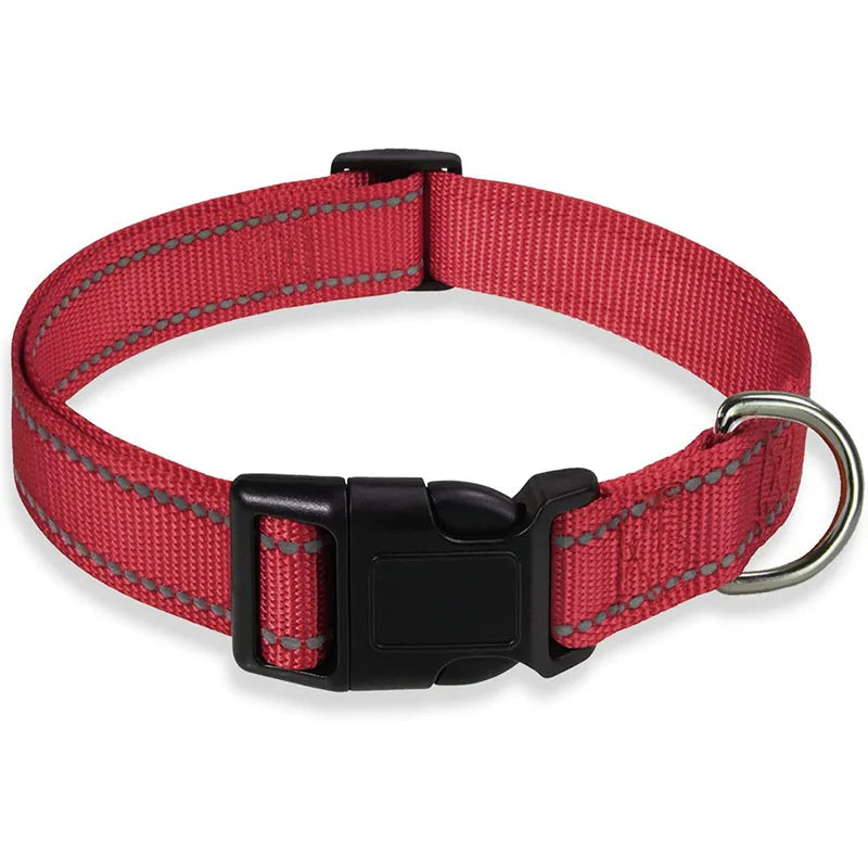 Reflective Dog Collar Strap With Adjustable Safety Nylon Pet Collar.