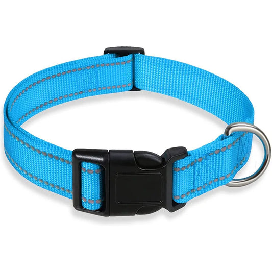 Reflective Dog Collar Strap With Adjustable Safety Nylon Pet Collar.