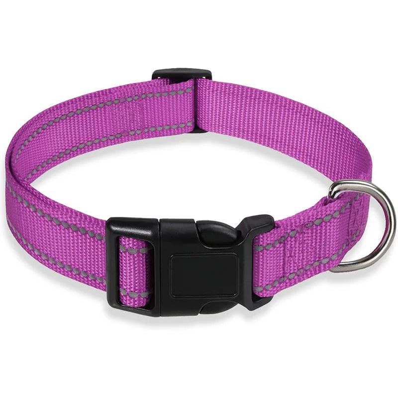 Reflective Dog Collar Strap With Adjustable Safety Nylon Pet Collar.