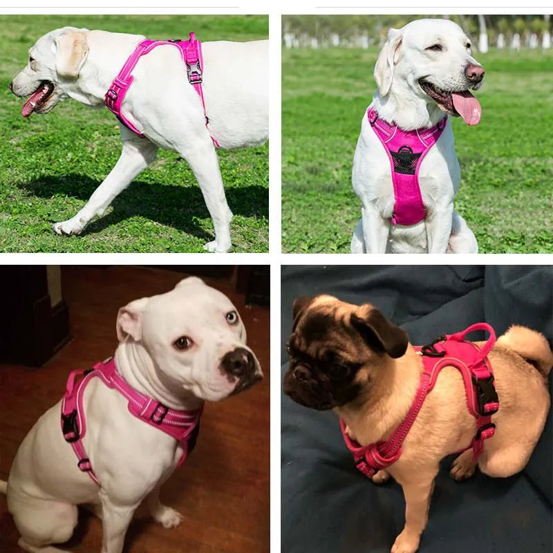 Pet Dog Harness Reflective Adjustable Breathable Vest.