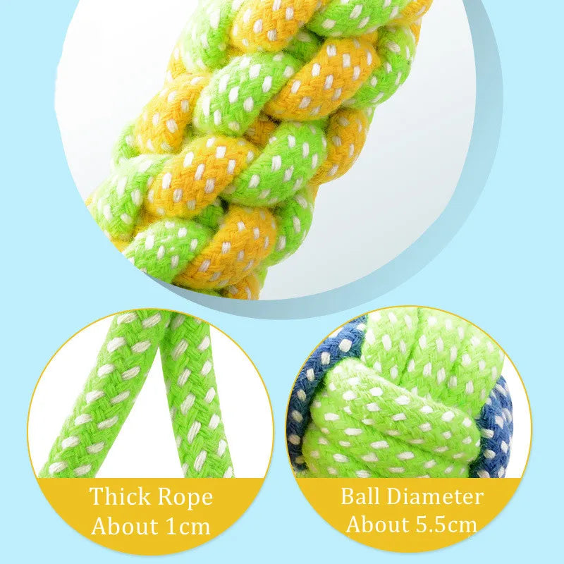 Green Pet Dog Toys, for Large, and Small Dogs. Toy Interactive Cotton Rope, Mini Dog Toys Ball for Dogs, Accessories Toothbrush Chew Puppy Toy.